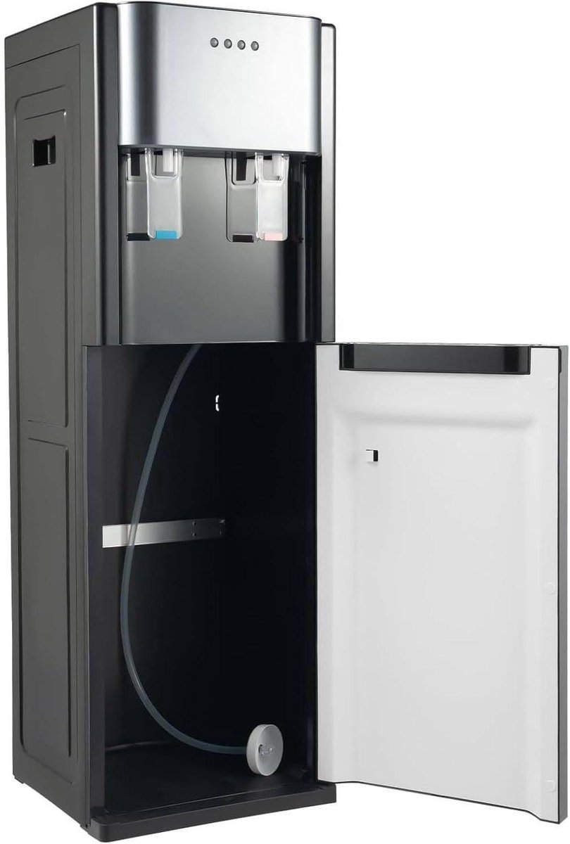 Waterdispenser Onderlader - Staande Koeler - Direct Water Tappen - Geen Flessen Tillen - 90 cm Hoog - Goud/Donkergrijs