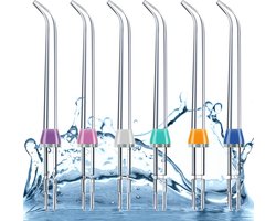Reserve sproeiers monddouche - Reservekoppen waterstraal - Optimale mondgezondheid - Universele compatibiliteit - 6 stuks - Meerkleurig