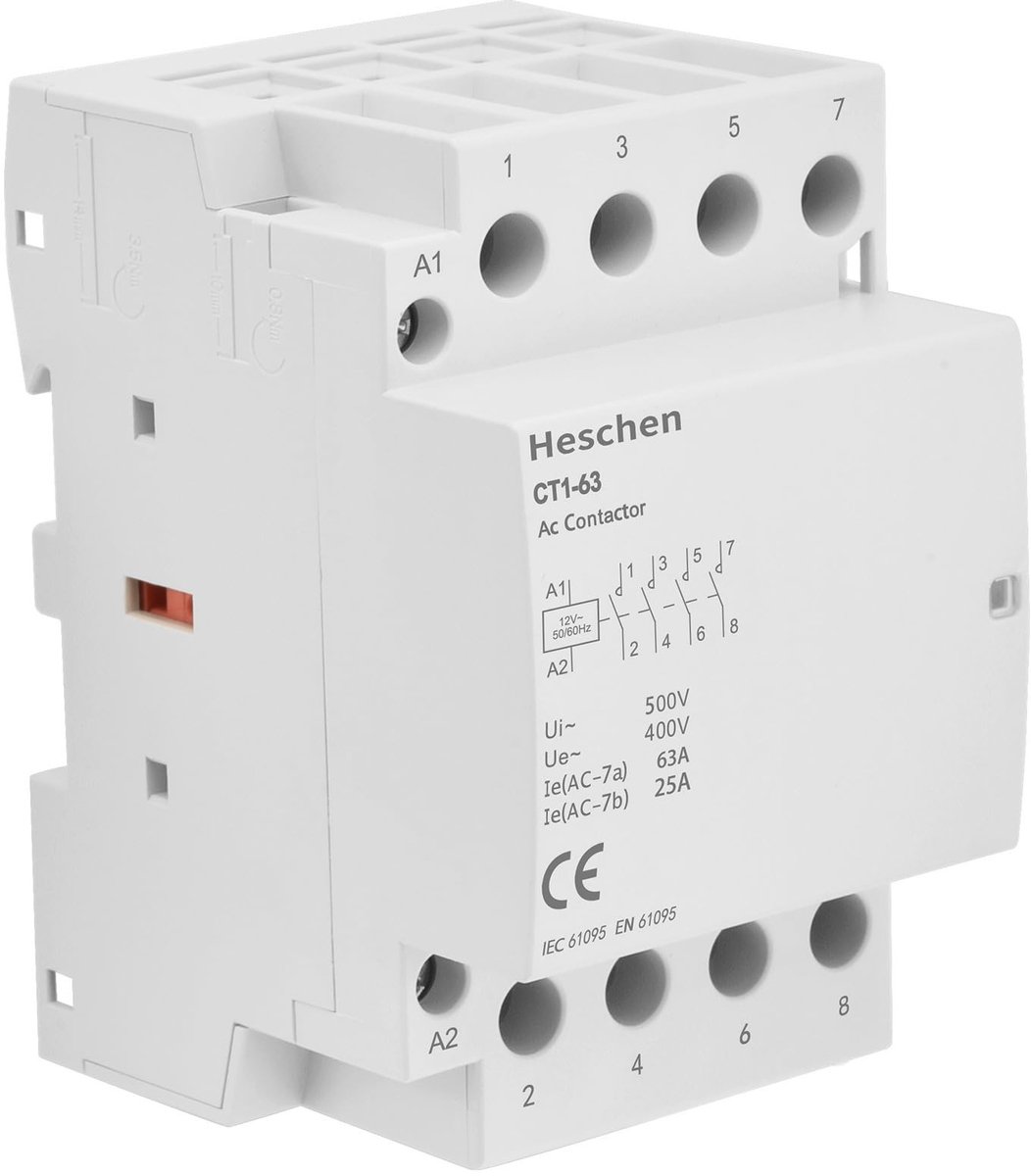 Dailygoody - Huishoudelijke wisselstroombeveiliging - Schakelapparaat - Betrouwbaar en duurzaam - 4-polig - 63A - Geschikt voor elektrische verbruiker.