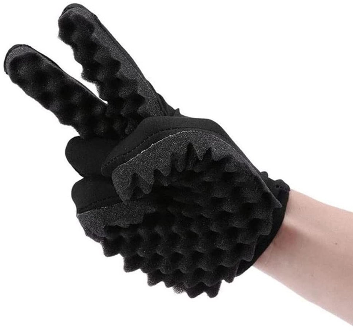 Dailygoody - Haarsponsborstel - Afro haarkrulhandschoenen - Magische tool voor krullen - Zwart - Haarstylinggereedschap - Geschikt voor mannen en vrou