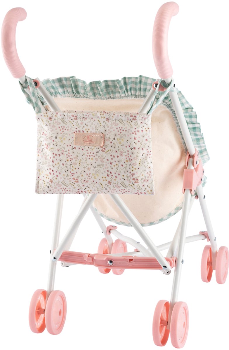 ASI DREAMS Poppen Accessoires - Poppen Buggy Klein Met Tas - Cloe Collectie