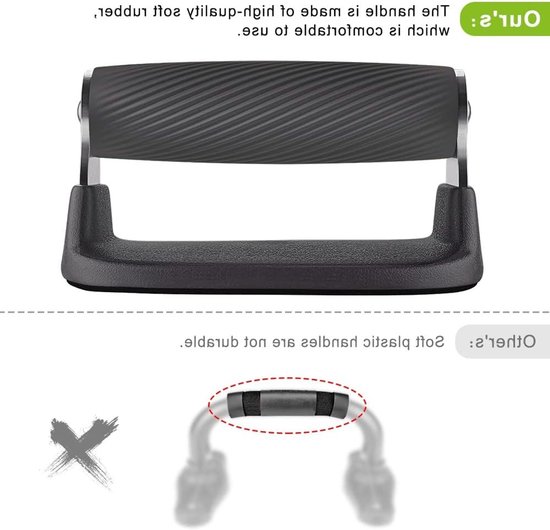 Push-up bars met antislip handvatten, roestvrijstalen ondersteuning, ideaal voor krachttraining en fitnessoefeningen — afbeelding 4