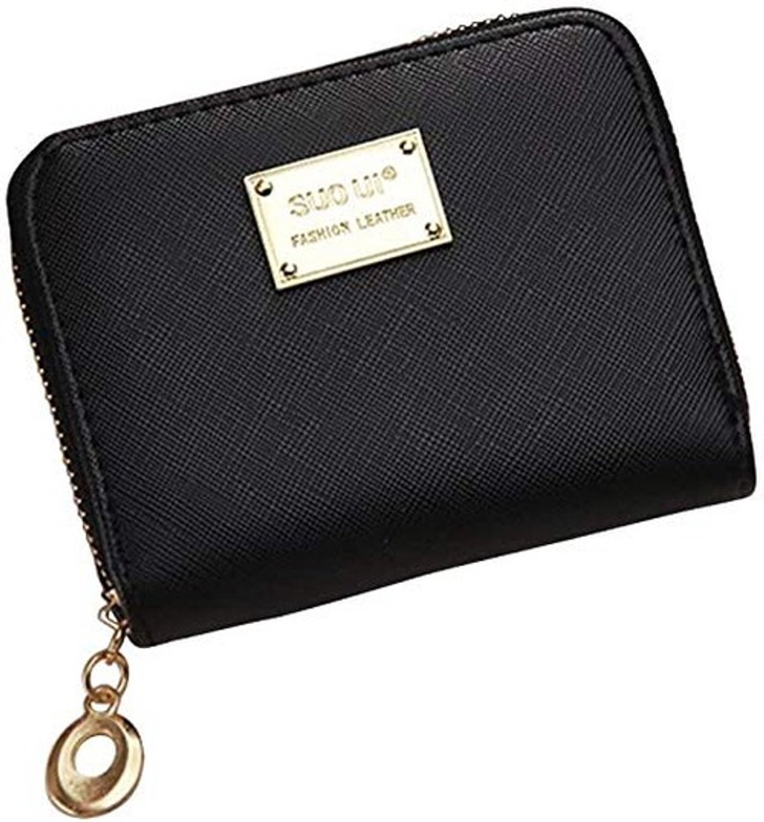 Dailygoody - PU lederen portemonnee - Kleine portemonnee voor dames - Ideaal voor dagelijks gebruik - Zwart - Meisjesportemonnee - Compact en stylish