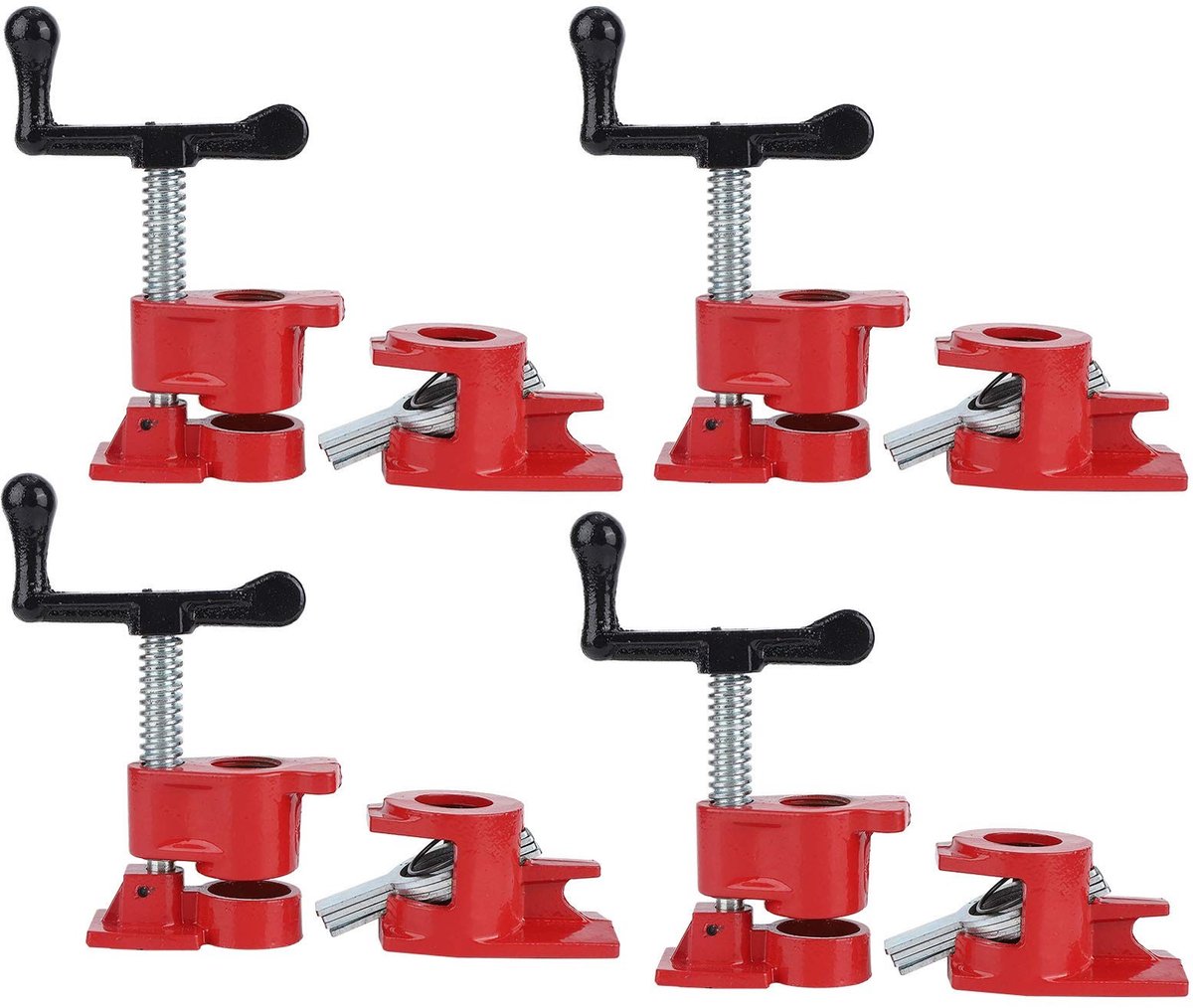 Dailygoody - OmGoods - Dailygoody - Houten Klemset - Zware Klem voor Lijmen - Rood - Snelspanklemmen - Ideaal voor Timmerlieden - 4 Stuks