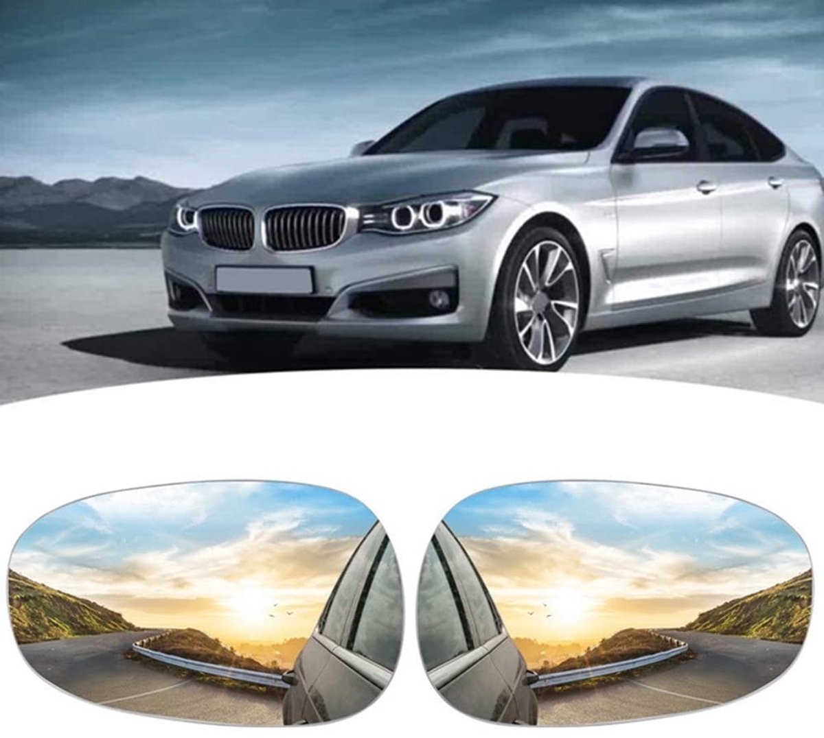 Dailygoody - OmGoods - Dailygoody - Auto Deur Spiegel Glas - Links/Rechts - Blauw/Wit Getint - Zijspiegel - Geschikt voor 1-Serie - Model E82 E88 E90 E91 E92