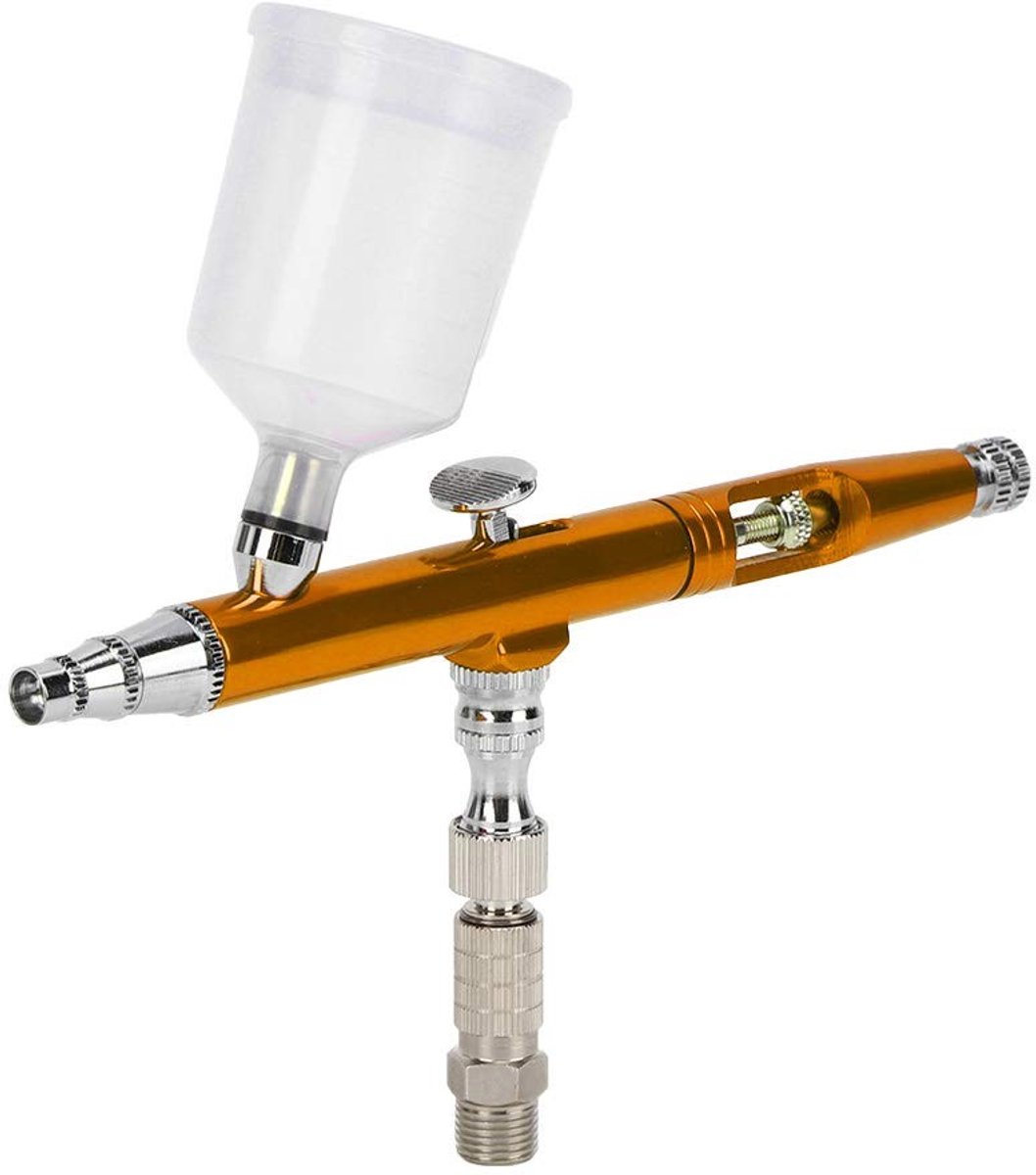 Dailygoody - Airbrush Gun - Kleur Schilderen - Perfect voor Reclame - Oranje - Professioneel Schilderen - Voor Creatieve Projecten - Compact en Lichtg.