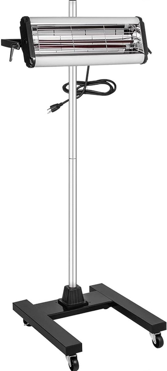 Infrarood Verf Droger - Warmte Lamp - Verf Drogen - Kortegolf Straling - 1500W - Zwart
