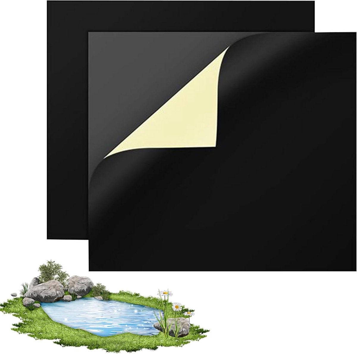 Vijver Reparatie Kit - Waterdichte Plakset - Lekkages Dichten - Zelfklevende EPDM - 20 x 2