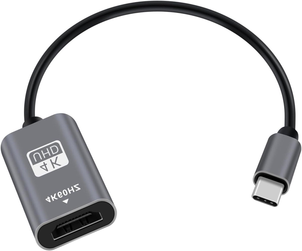 USB C naar HDMI Adapter - Type C Converter Kabel - Beeld Streamen - 4K 60Hz UHD - 10Gbps - Grijs