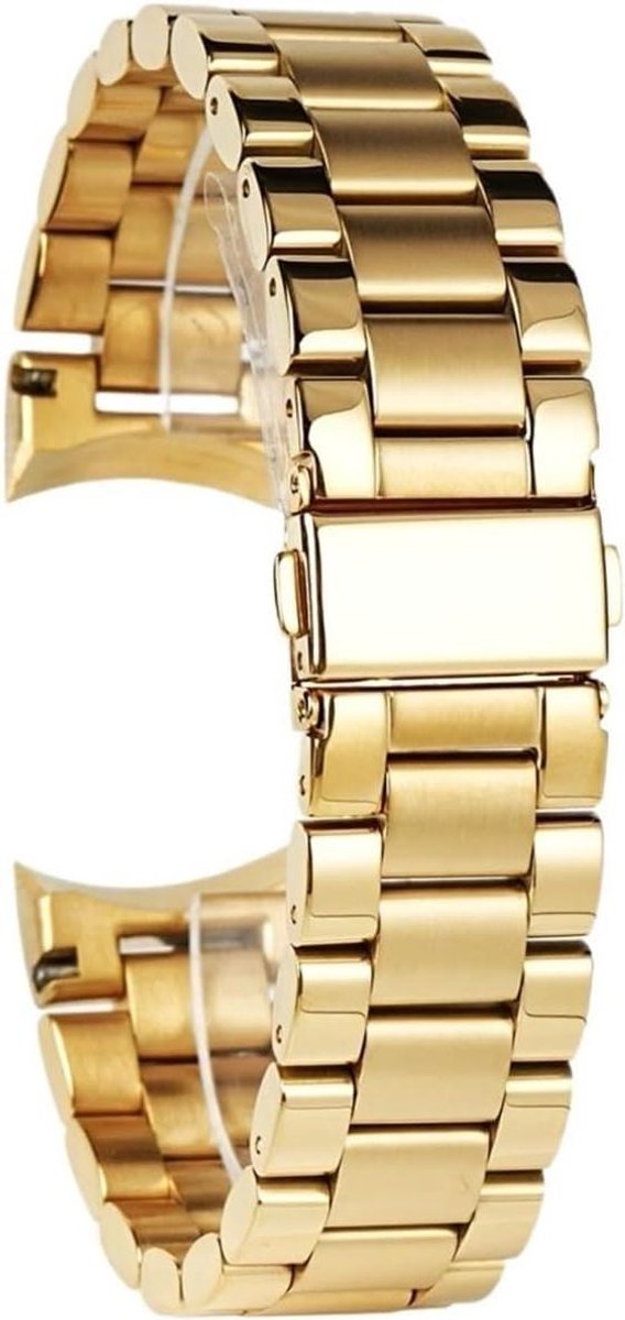 Horlogeband - Metalen band - Horloge personaliseren - Gebogen ontwerp - 18mm 22mm - Zilver