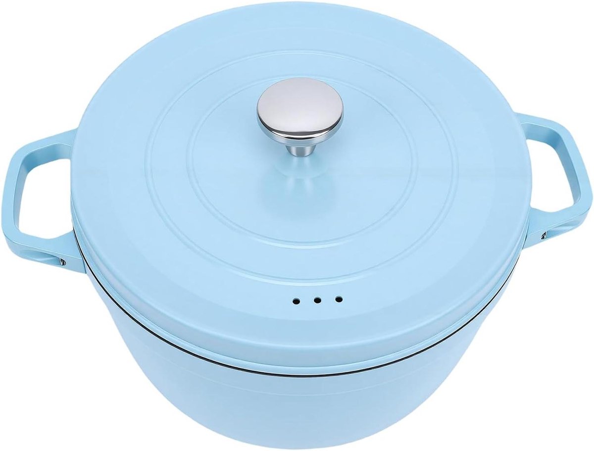 Gietijzeren Pan - Ovenschaal Stoofpan - Veelzijdig Koken - Geëmailleerde Antiaanbaklaag - 24 cm - Donkergrijs