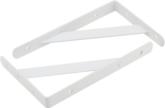 12 Stuks 6 Inch Witte Planksteunen, Metalen Driehoekige Beugels met Schroeven voor Wandplanken en Zwevende Planken, 90 Graden Hoek — afbeelding 4