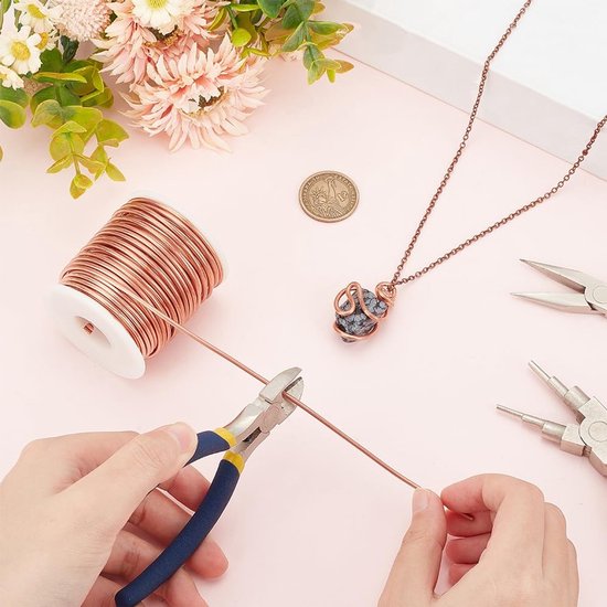 2mm Zacht Koper Draad 20m Spoel voor Sieraden Maken, Knutselen en Tuin Decoratie met Edelstenen en Kerst Thema — afbeelding 2
