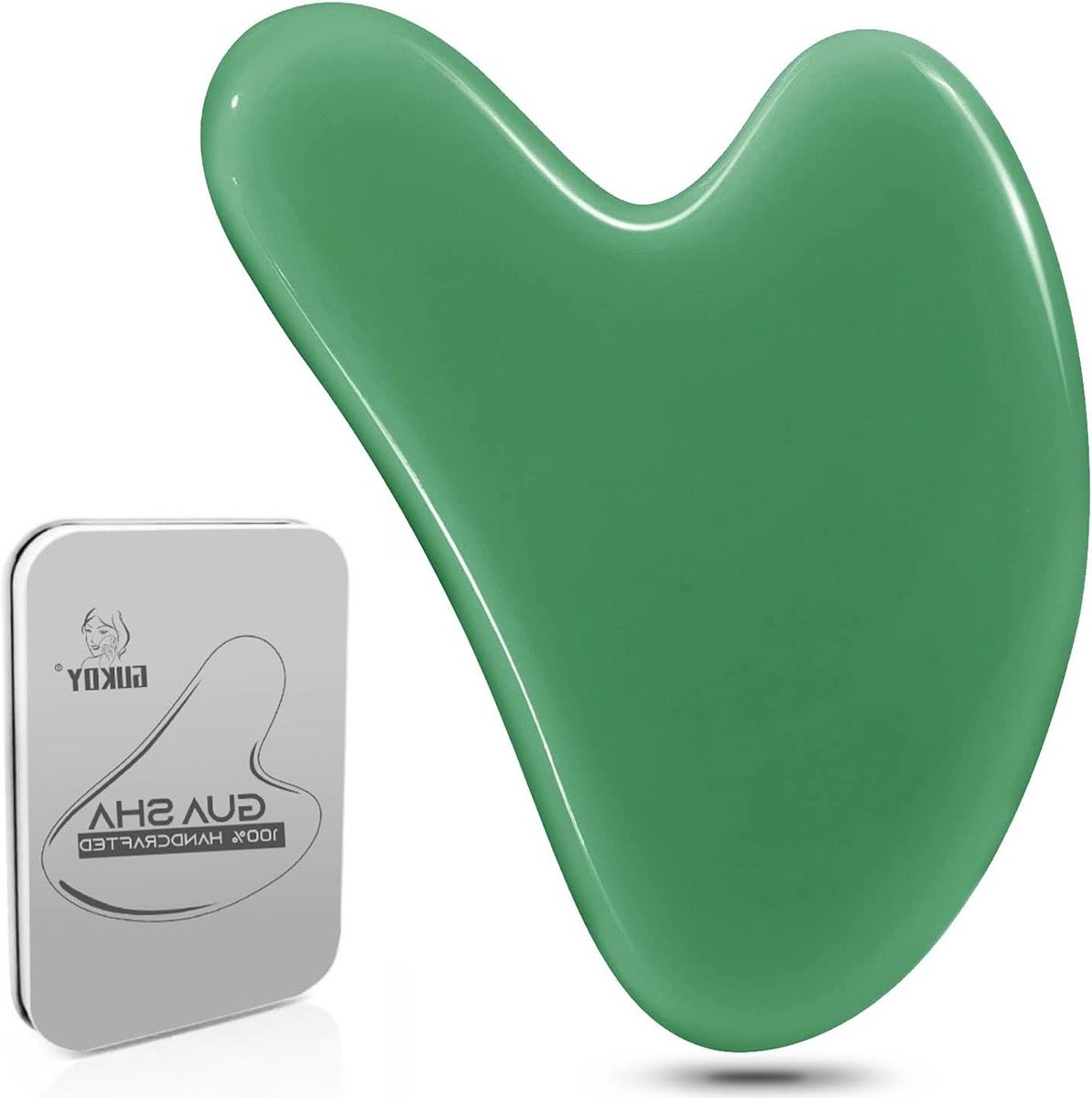 Natuurlijke Hartvormige Gua Sha Board voor Gezichtsmassage, Oogverzorging en Huidverjonging - Ideaal voor Ontspanning en Schoonheid