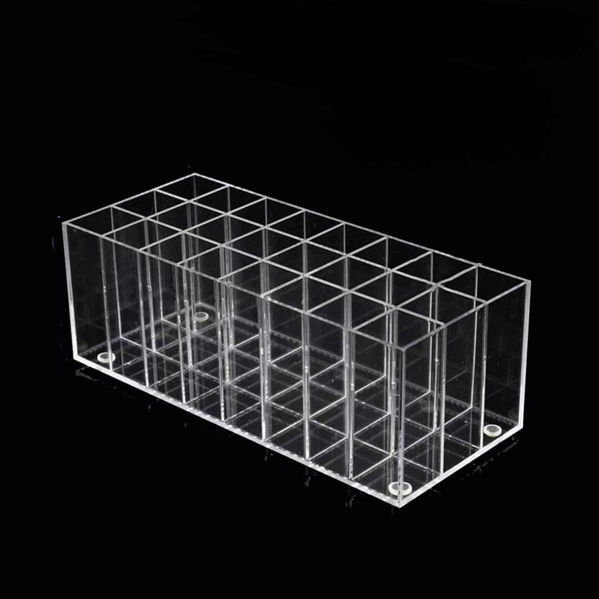 Lipstick Organizer met 24 Vakken, Acryl Opbergdoos voor Lipgloss, Balsem en Eyeliners - Transparante Displayhouder voor Make-up Accessoires