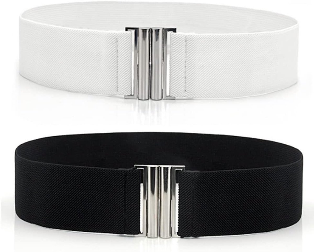 Verstelbare Elastische Riem voor Mannen en Vrouwen, 2 Stuks, Onzichtbare Stretchriem voor Jeans en Broeken, Comfortabel en Duurzaam