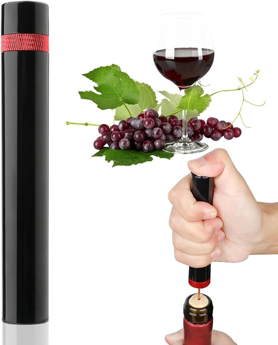 Draagbare luchtcompressor wijnflesopener met gebruiksaanwijzing, ideaal voor thuis, bars en bruiloften, creatieve wijnlifter met luchtdruk technologie