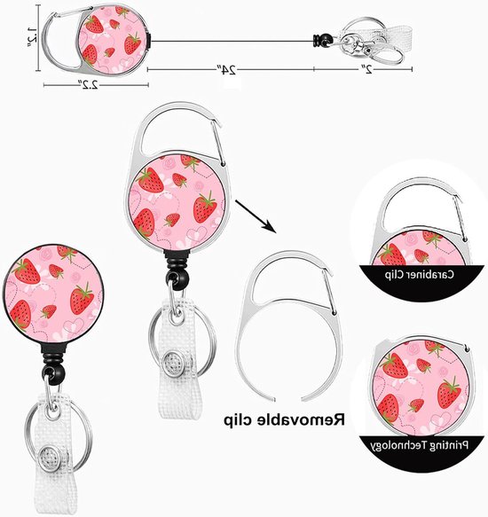 ID Kaart Houder met Strap, Buskaart Bescherming voor Studenten, Afneembare Naamplaat Clips en Retractable Badge Reel voor Vrouwen, Leraren en Zorgprofessionals van Merkloos — afbeelding 3