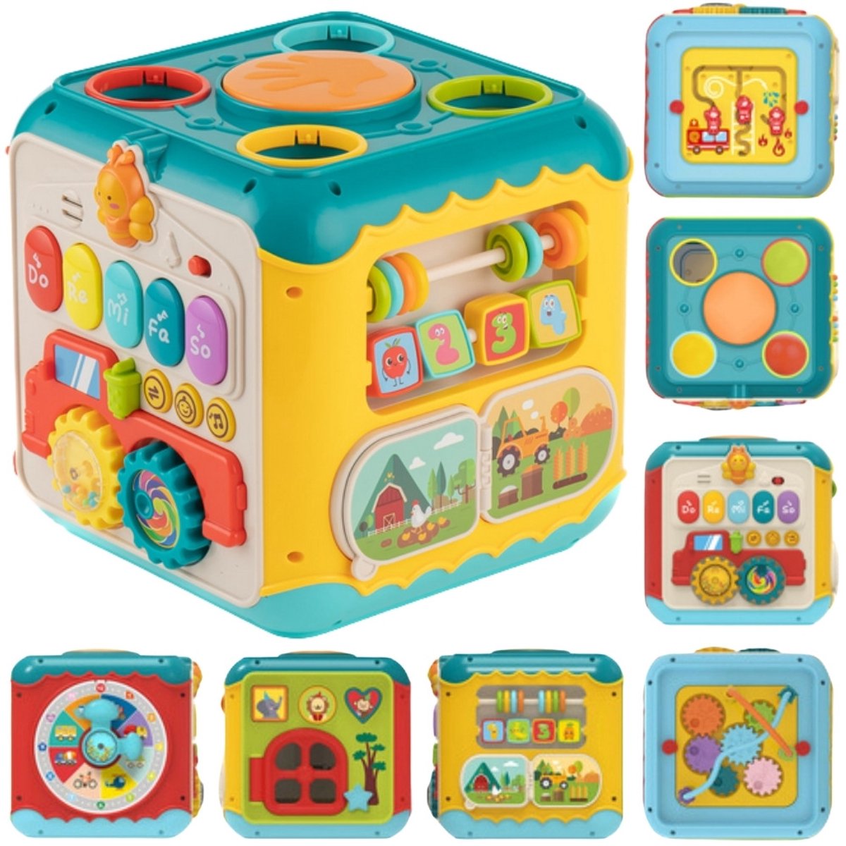 Woopie Baby Multifunctionele Montessori Activiteitenkubus 6-in-1 - 18m+ - UNI