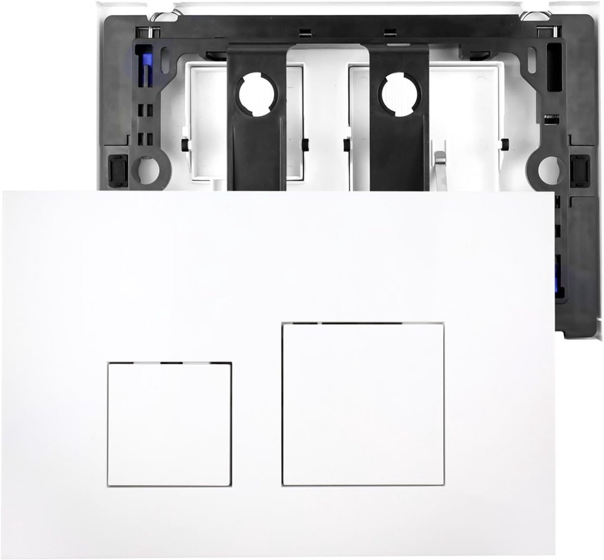 Drukplaat en flush release kit met montageframe, geschikt voor dubbele spoeling en voorwandelementen van Geberit UP300 320, vervangende onderdelen voor wastafels