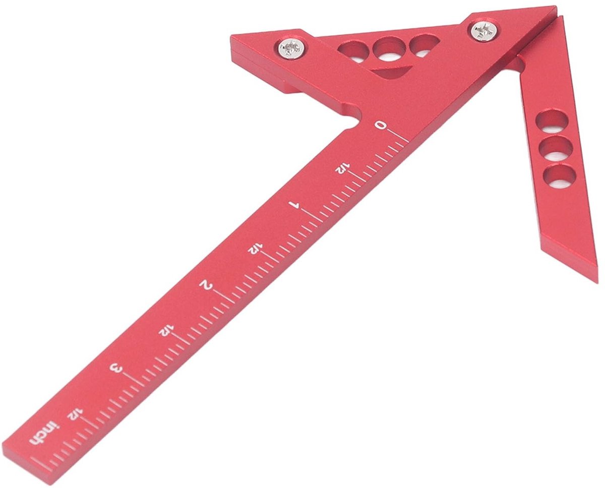 Seb2 - Circular Center Finder - Meetlat - Hoge precisie - Rood - Aluminium - Geschikt voor houtbewerking - 100mm meetbereik