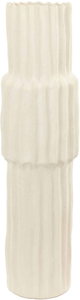 Light & Living Vaas Longa - Crème - 20.5x20.5x72.5cm - Keramiek - Modern - Bloemenvaas - Woondecoratie - Decoratieve vaas voor woonkamer of slaapkamer Wit