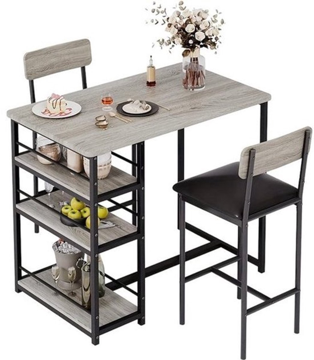 Eettafel Set – Bar Tafel Set – Keukentafel – Bistroset – Kleine Ruimte Meubel – Inclusief 