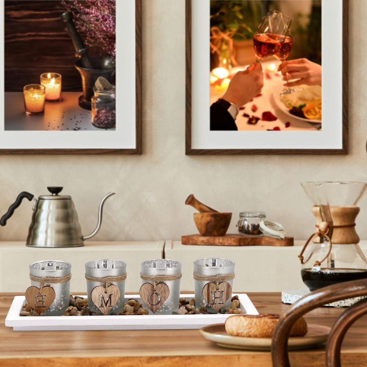 Set van Glazen Kaarsenhouders, Tealight Houder voor Tafel, Woonkamer en Thuisdecoratie - Stijlvolle Accessoires voor een Gezellige Sfeer — cadeau in Wonen & Interieur - foto 6