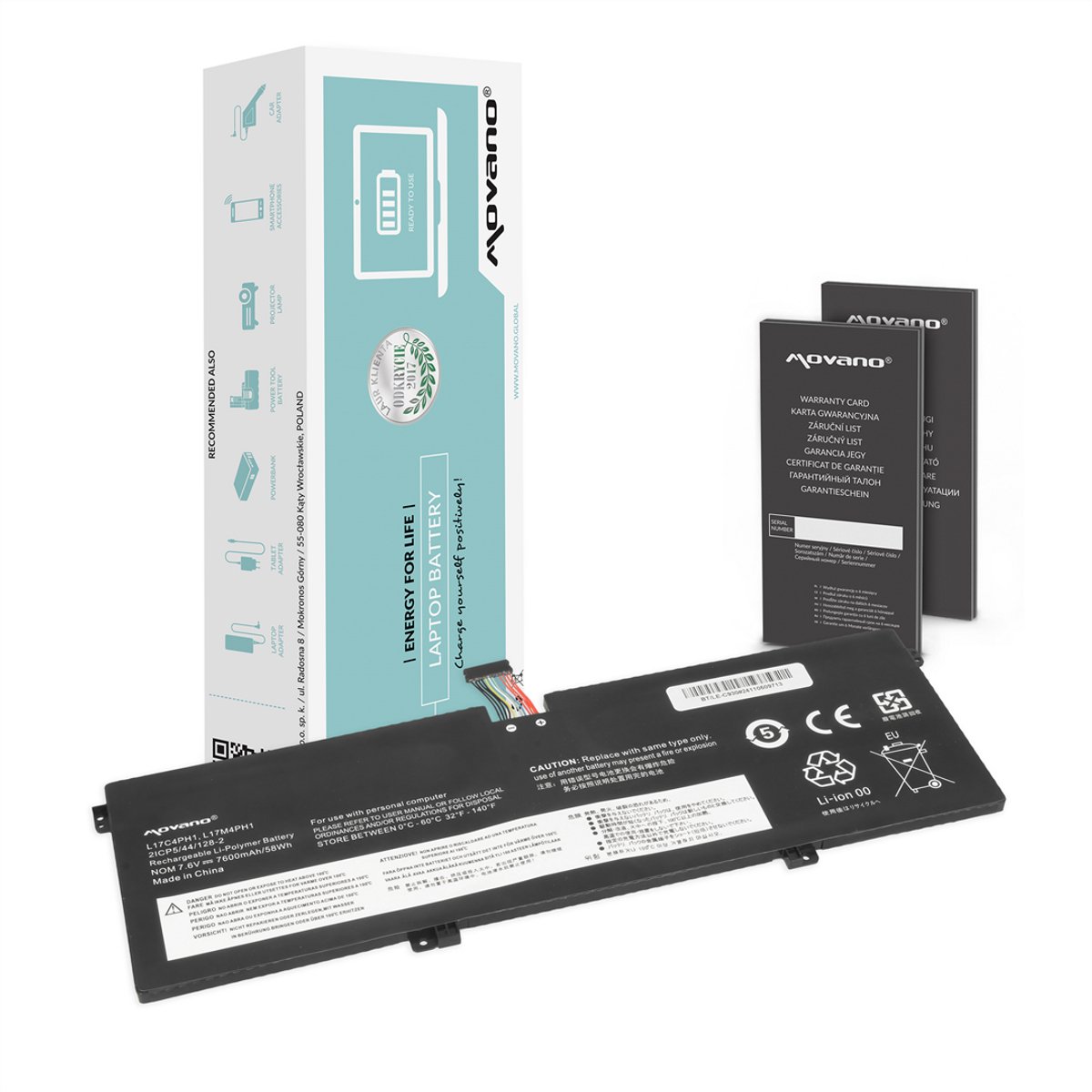 Movano Serie - Batterij - Lenovo Yoga C930 - Compatibel - Langdurige levensduur