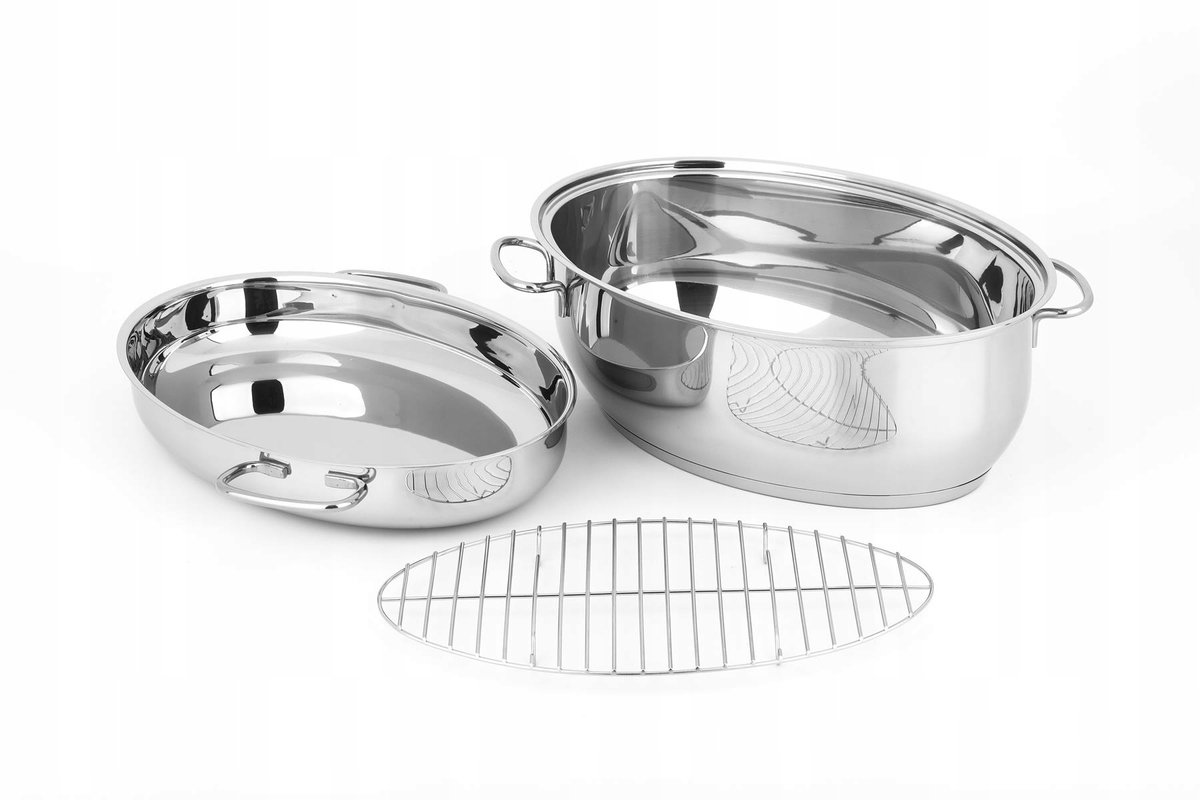 Nois - Ovale RVS Braadpan - 38 cm - 9 L - Dubbelzijdig