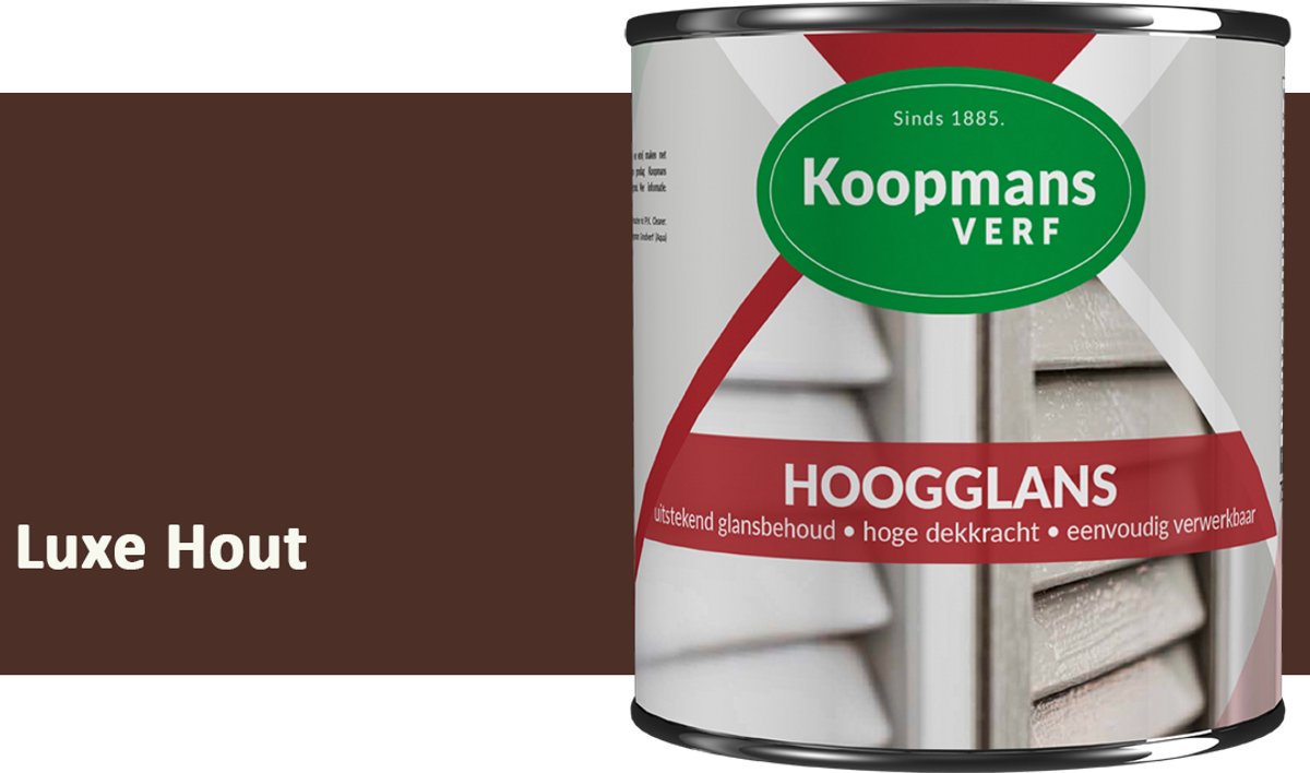 Koopmans Hoogglans Lakverf Binnen & Buiten – Voor Hout en Metaal – Krasvast – Hoge Dekkracht – Kozijnen, Deuren & Meubels – Luxe Hout – 1,5 l