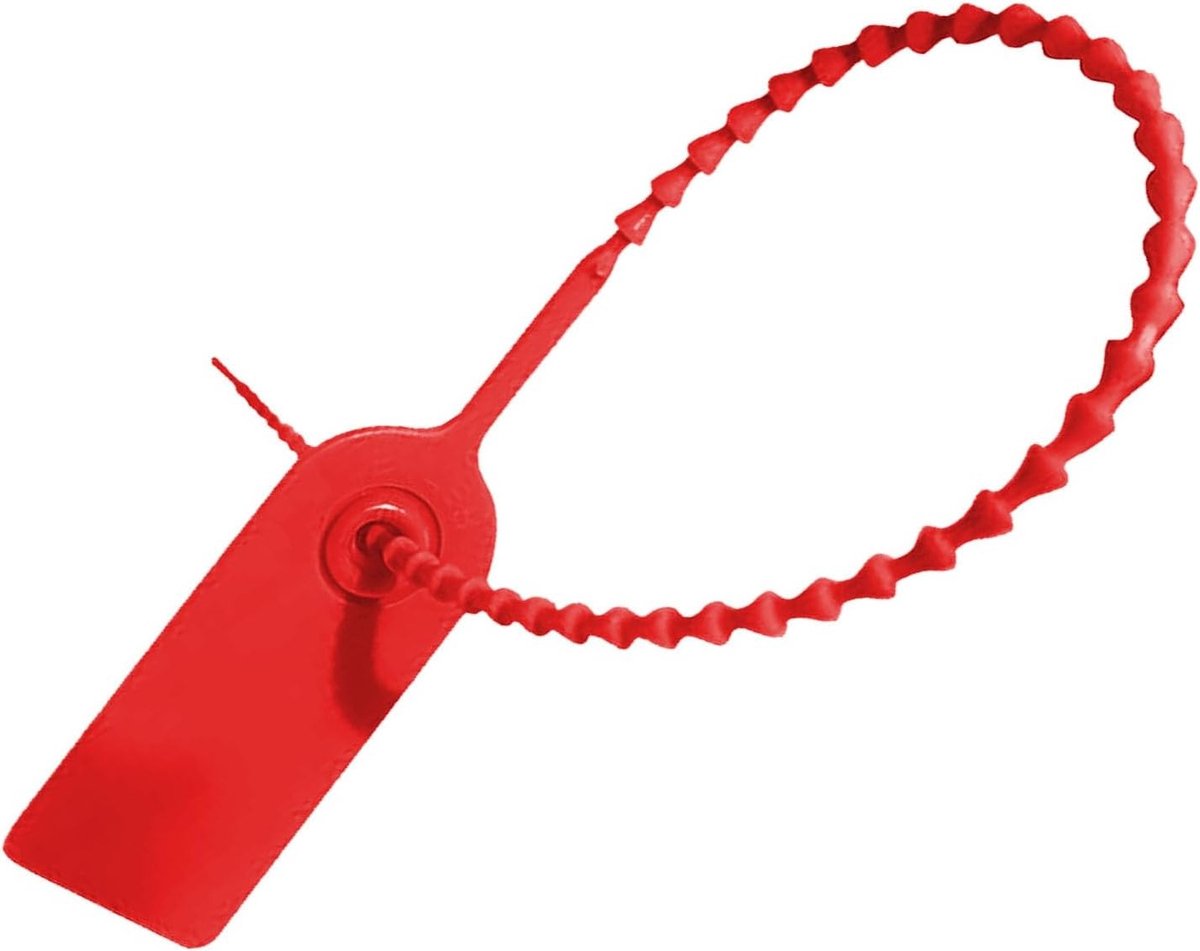 100 Stuks Labels en Plastic Kabelbinders voor Kleding, Schoenen en Handtassen - Schrijfbare Seals en Markeringen in Rood