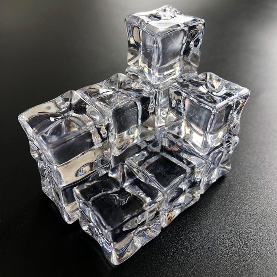 50 Stuks Acryl IJsblokjes voor Decoratie, Herbruikbare Plastic IJsblokjes voor Bar, Whisky en Wijn Glas Decoratie van Merkloos — afbeelding 2