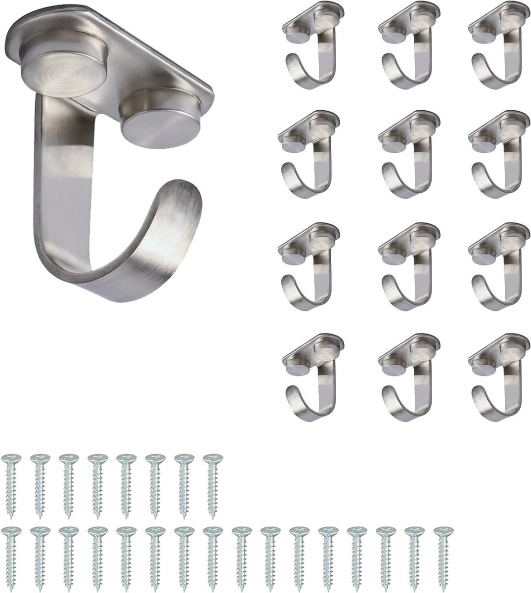 Kledinghaken set van 12, zwart, ideaal voor garderobe, badkamer en kledingkast, multifunct