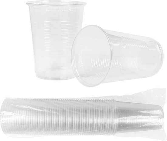Plastic Bekers 50x stuks 400ml Transparant – Wegwerp Bekertjes 0,4L – Herbruikbaar &...