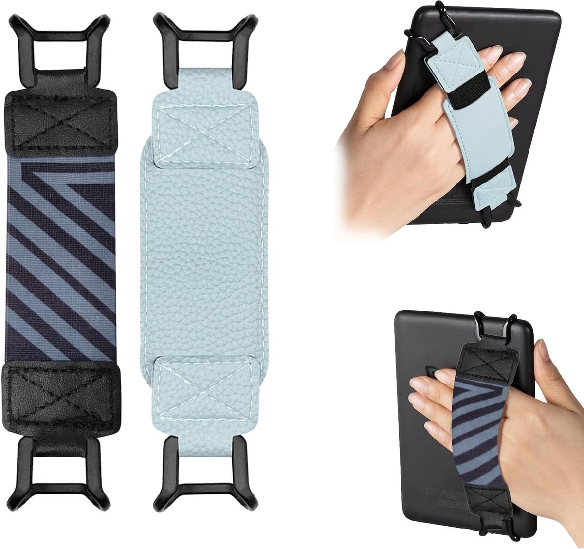Veiligheidspolsbanden voor E-Readers en Tablets - Elastische Vingerhouder voor Eénhandig Lezen - 6-8 Inch - Accessoires voor Comfortabel Gebruik (Blauw)