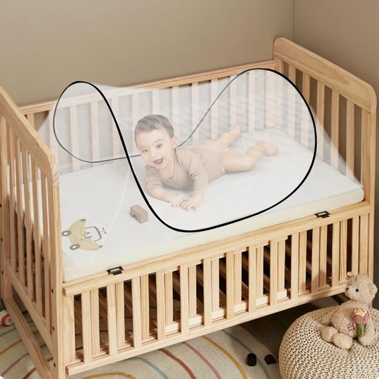 Pop-up Muggennet 200x100x70cm voor eenpersoonsbed - Vouwbaar, draagbaar en ideaal voor kamperen, reizen en buitengebruik met eenvoudige installatie — afbeelding 2