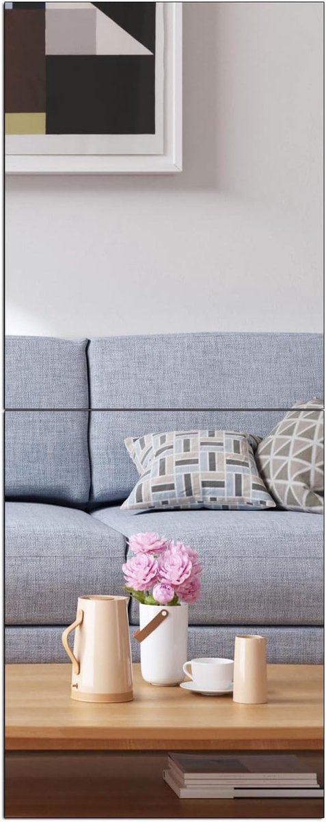 Set van 2 Zelfklevende Spiegeltegels - Flexibele HD Wandstickers voor Thuisdecoratie, 40x30cm, Ideaal voor Interieur en Ruimtevergroting