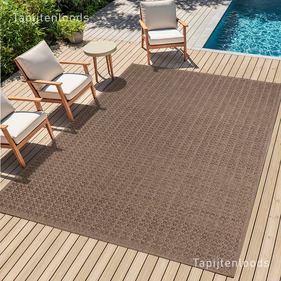 Sahara Uni Buitenkleed Jute-Look Weerbestendig Vloerkleed Beige