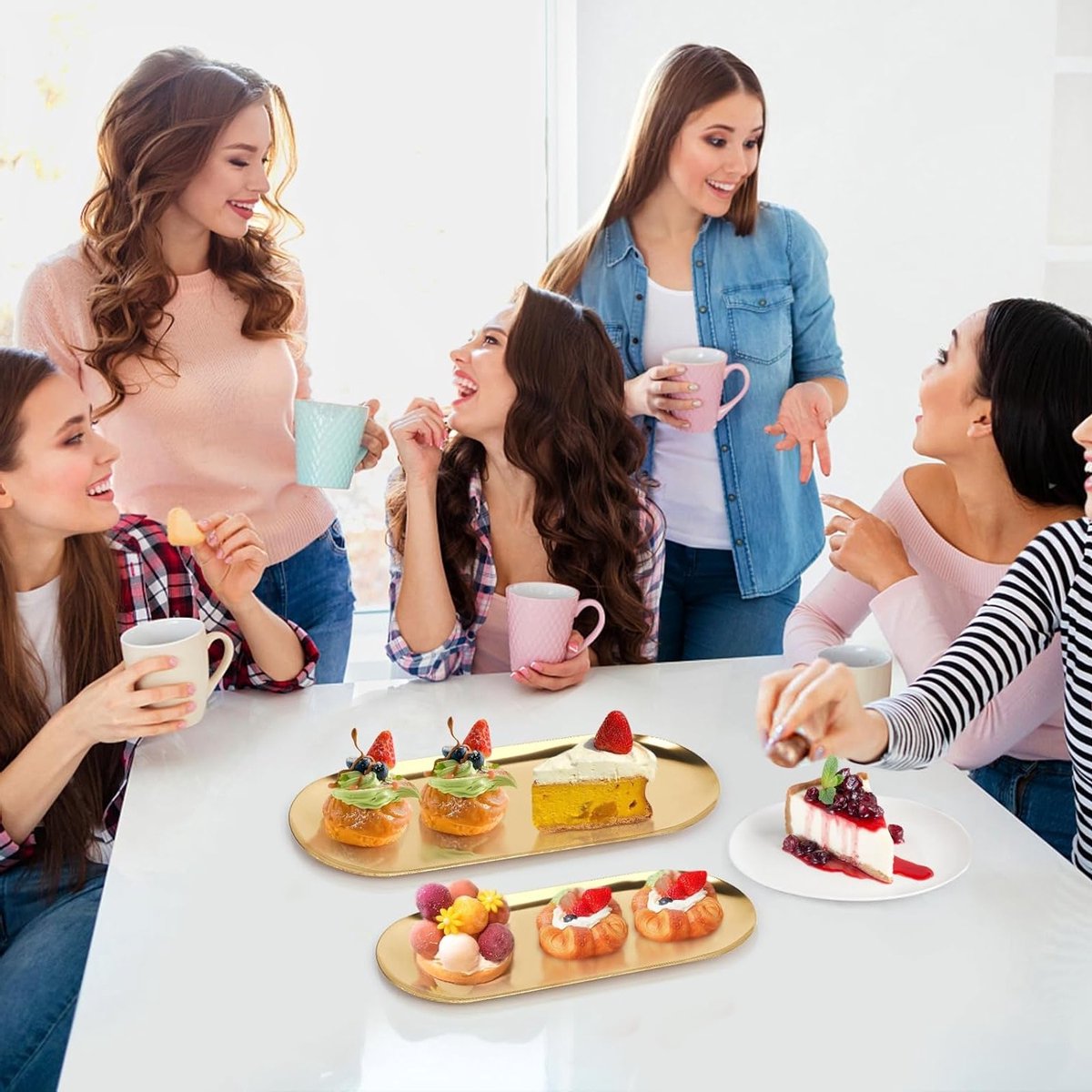 Elegante Ovale Juwelen- en Cosmetica Tray van RVS - Perfect voor Parfum, Kaarsen en Sleutels