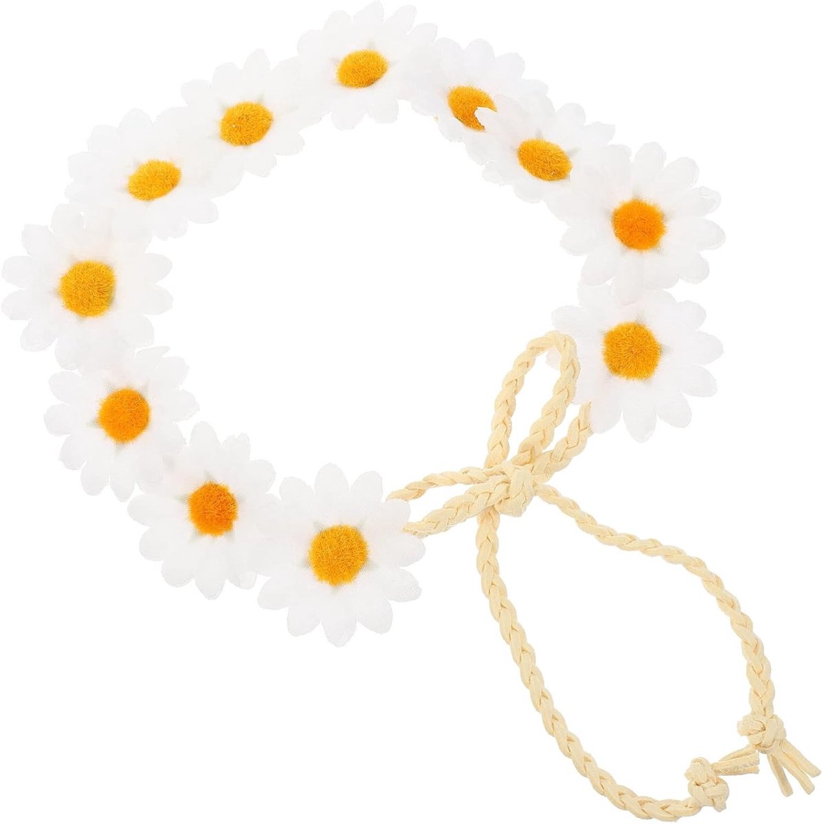 Daisy Flower Wreath voor Haar - Mooie Witte Bloemenkrans voor Feestelijke Gelegenheden en Bruiloften
