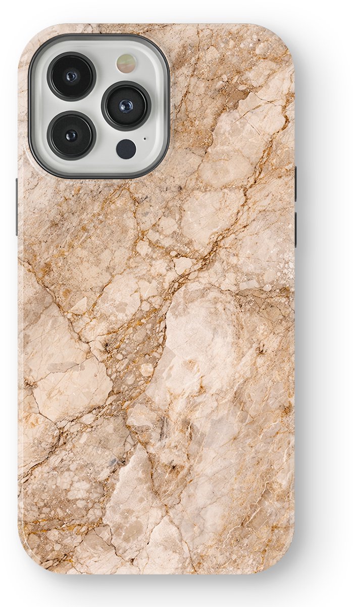 DripCase Hoesje geschikt voor iPhone 13 Pro Marmer | Marble Moods | Magnetisch Opladen | 2-in-1 Ontwerp | Luxe Marmeren Case geschikt voor iPhone 13 Pro Champagne Marble