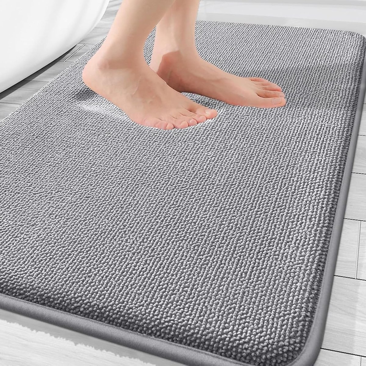 Zachte en Absorberende Badmat van Geheugenfoam, Antislip, Machinewasbaar, 40 x 60 cm (Grijs)