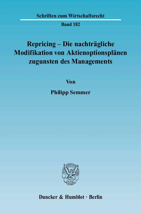 Repricing - Die nachträgliche Modifikation von Aktienoption ... - cover