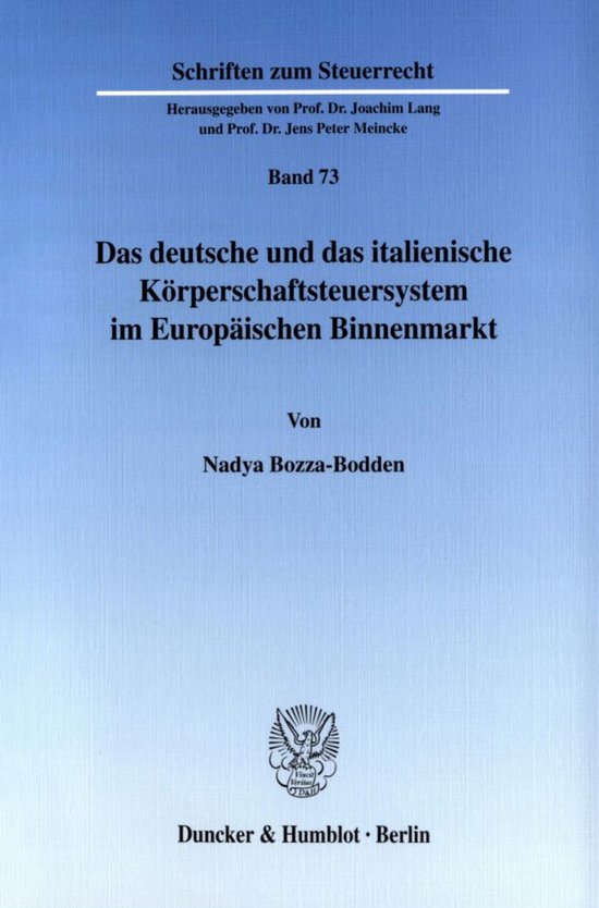 Das deutsche und das italienische Körperschaftsteuersystem  ... - cover