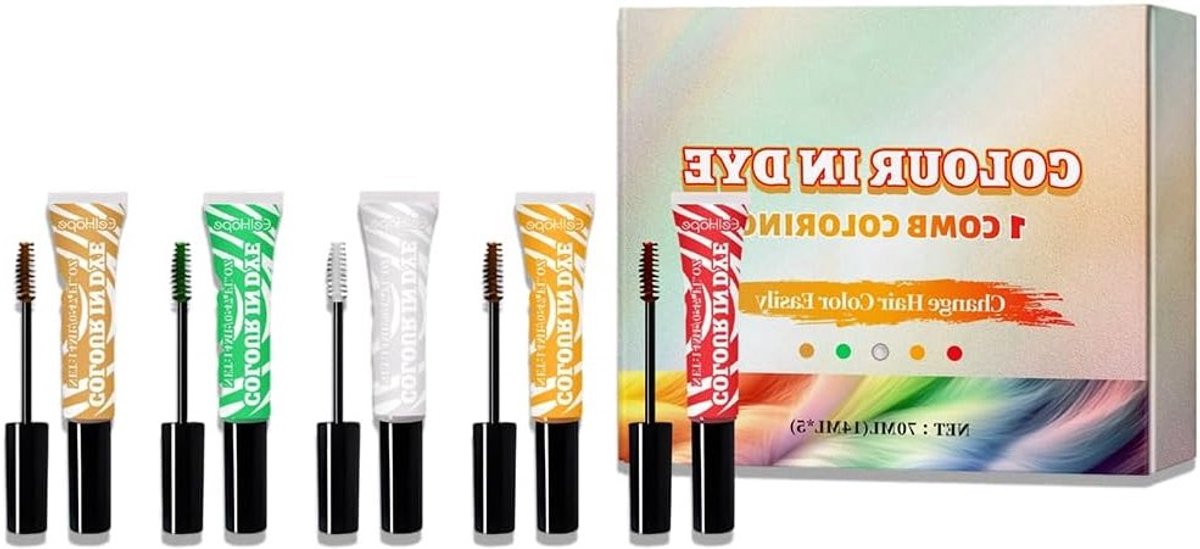 Wasbare Haarkleur Set, Tijdelijke Haarkleur Pen en Instant Haarkrijt voor Feestdagen, Carnaval en Cosplay