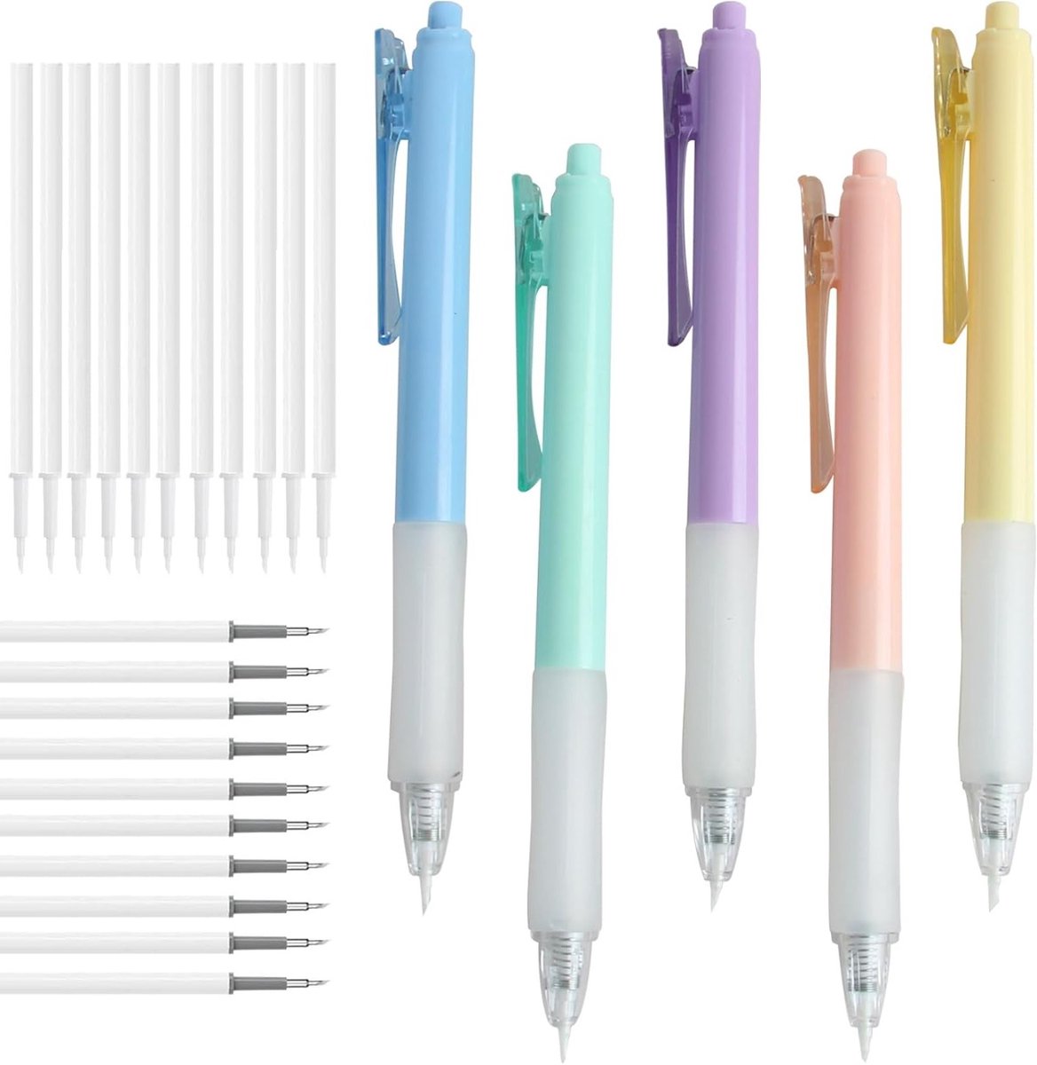 5-delige Paper Cutting Pen Set met 20 Reservebladen, Precisie Craft Knife voor DIY Kunst en Knutselen, Universele Retractable Snijpen voor Studenten