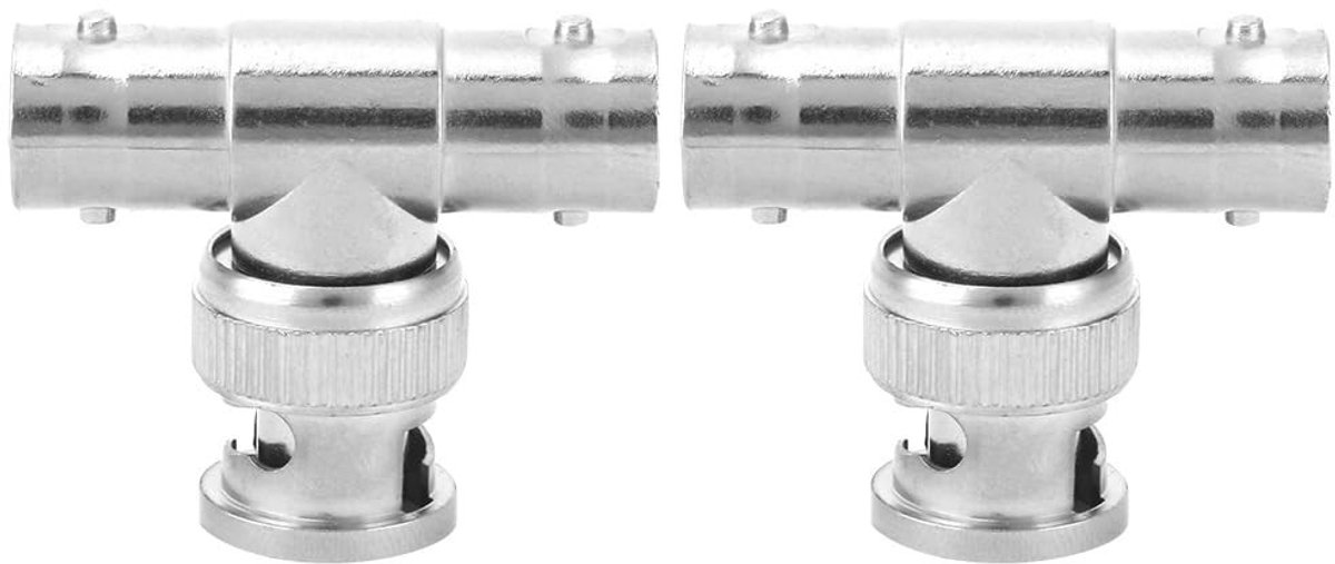Allecto - Coaxadapter - BNC-stekker splitter - 2 stuks - CCTV-camera - dubbele bus - voor bewakingssysteem