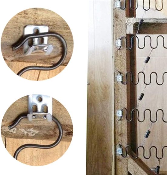Sofa Springs Set van 2, 20 Inch met 8 S-Clips en 4.0 Draaddiameter voor Comfort en Ondersteuning — afbeelding 4