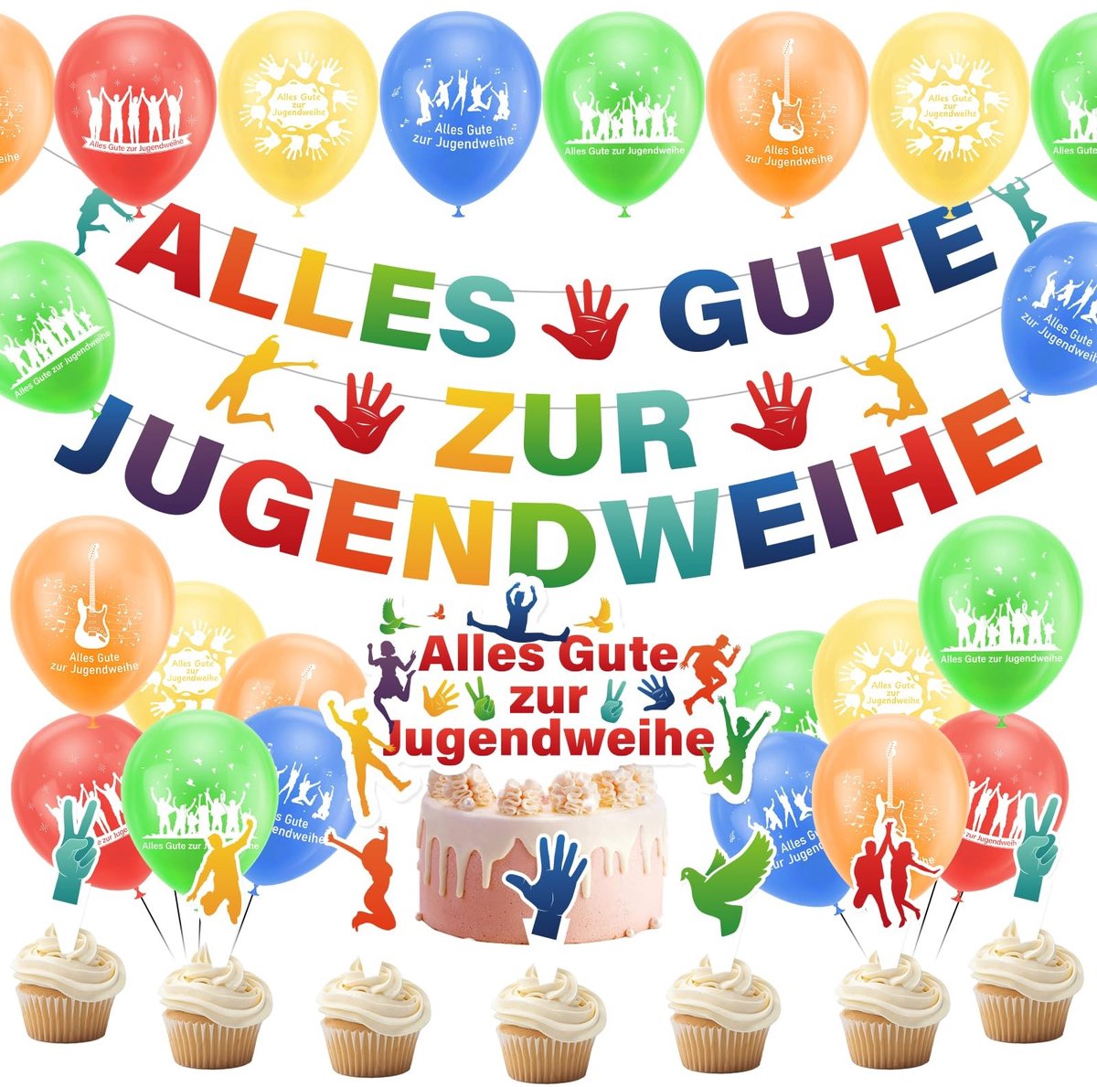 NTHProducts - Happy Birthday Banner - Jeugdwijding Decoratie - Kleurrijk - Feestelijke Achtergrond - Versiering voor Jongeren - Geschikt voor Jongens e...